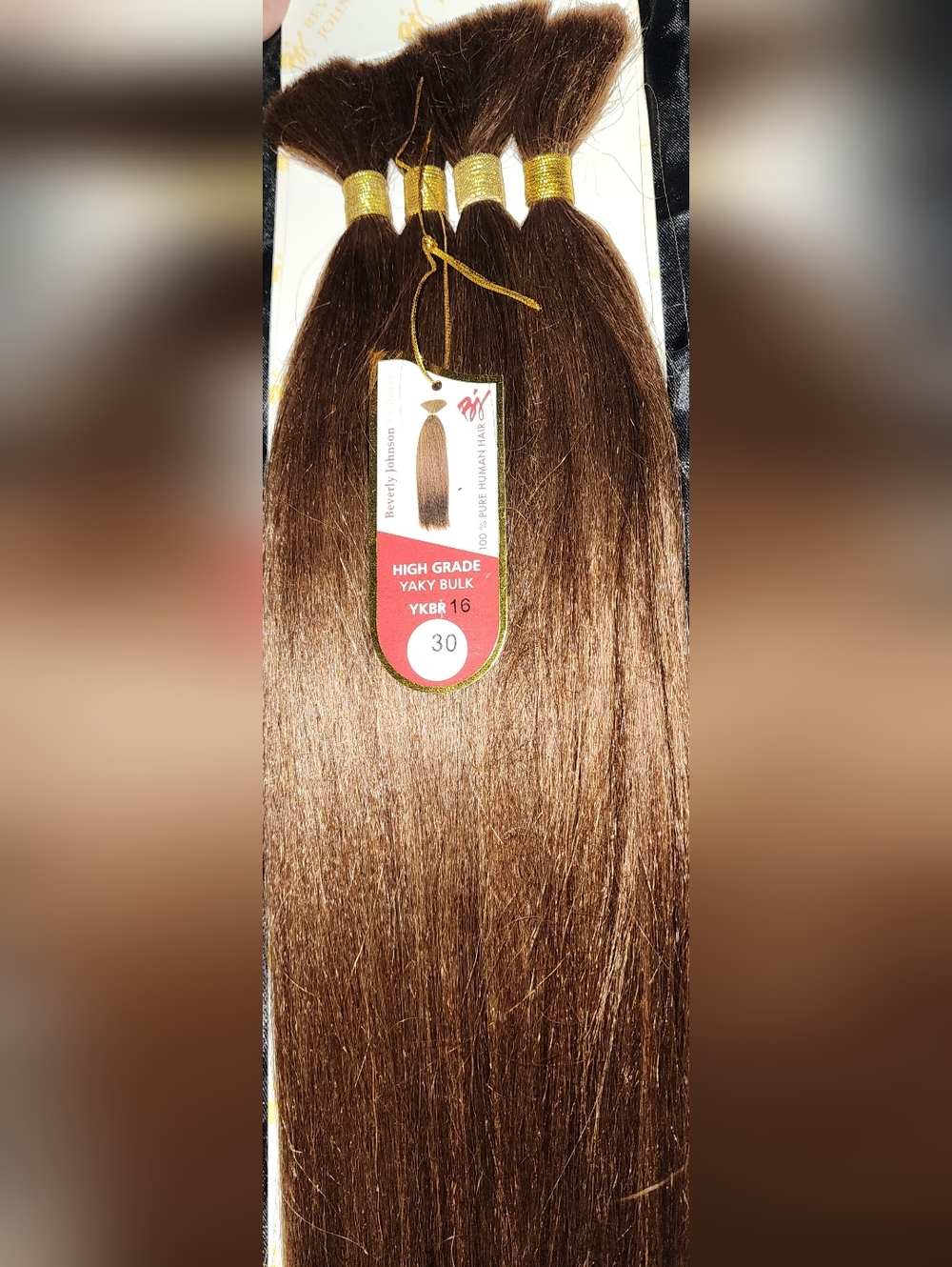 Human 100% Hair Braiding Beverly Johnson 16" Yaky Straight Bulk #30